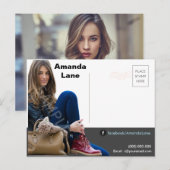 Comp Card Mailer Headshot Zed Card Briefkaart (Voorkant / Achterkant)