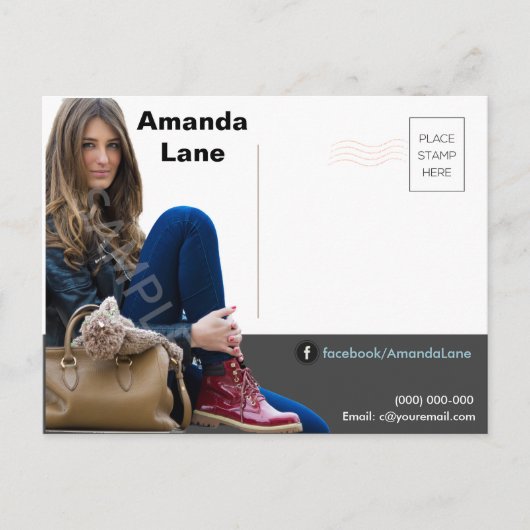 Comp Card Mailer Headshot Zed Card Briefkaart (Voorkant)