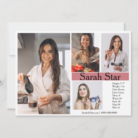 Comp Card-Sjablonen Kaart (Achterkant)