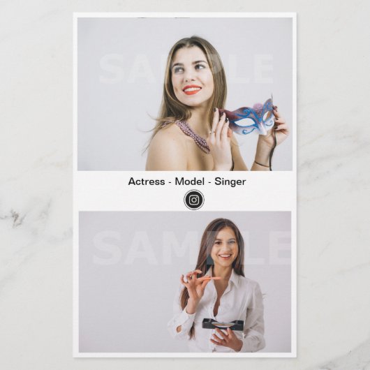 Comp Cards - Model Modeling Samengestelde ZED Flyer (Achterkant)