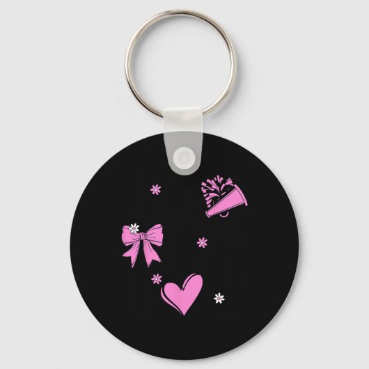 Comp Dag Cheer Moeder Retro Cheerleading Liefde Vr Sleutelhanger (Voorkant)