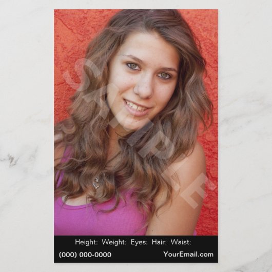 Comp Headshot Kaarten die modelleren (Achterkant)