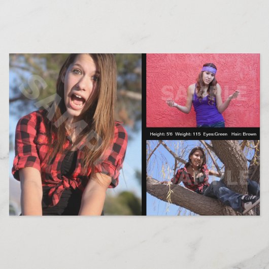 Comp Headshot Kaarten die modelleren (Achterkant)