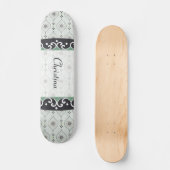 Comp Skateboard Blauw Bloem Patroon (Voorkant)