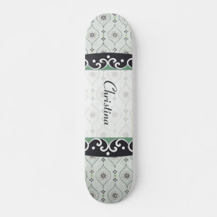 Comp Skateboard Blauw Bloem Patroon