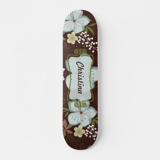 Comp Skateboard Hawaiian Blue Flower (Voorkant)