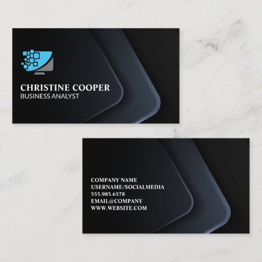 Comp Tech Logo | Professionele Bedrijfsidentiteit Visitekaartje (Voorkant / Achterkant)