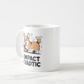 Compact and Chaotic Funny Corgi Quote Koffiemok (Voorkant links)