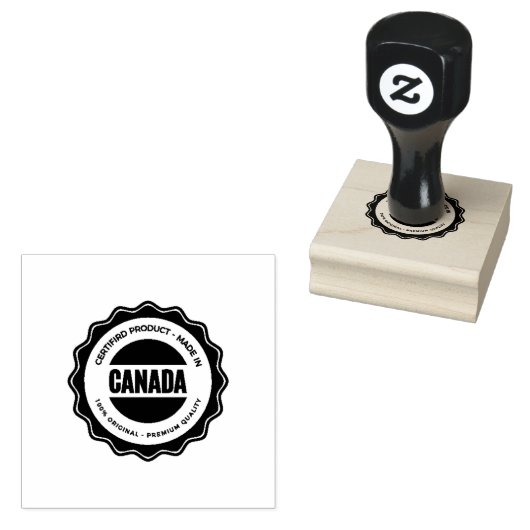 Compact Canada Logo Premium Pruimeninkt Merk Zakel Rubberstempel (Gestempeld)