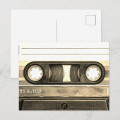 Compact cassetteband oude retro vintage feestdagenkaart (Voorkant / Achterkant)