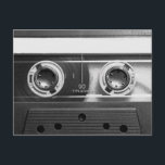 Compact Cassettebandje Briefkaart<br><div class="desc">Zwart-wit Pop,  kunststijl Retro cassette</div>