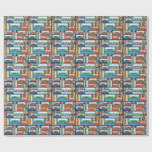 Compact Cassettes Abstracte compositie Cadeaupapier (Vlak)