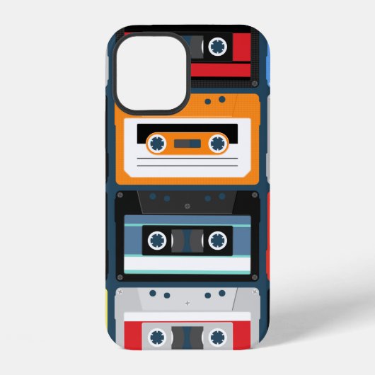 Compact cassettes. Set. Illustratie in vintage sti iPhone Hoesje (Achterkant)