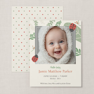 Compact Lieveheersbeestje Nieuwe Baby Aankondiging