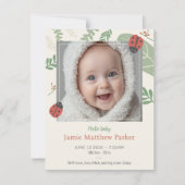 Compact Lieveheersbeestje Nieuwe Baby Aankondiging (Voorkant)