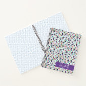 Compact Paars en Turquoise Bloemenspiraal Notitieboek (Binnen)