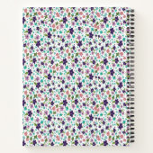 Compact Paars en Turquoise Bloemenspiraal Notitieboek (Achterkant)
