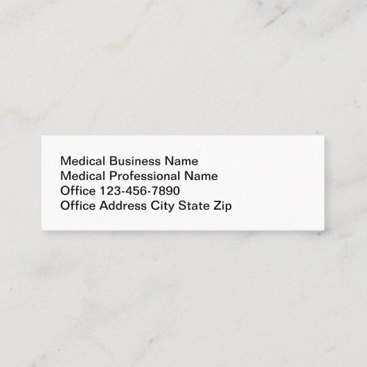 Compact Visitekaartjes voor medische benoeming (Achterkant)