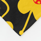 Compacte bloemen - Amber en Rood op zwart Fleece Deken (Hoek)