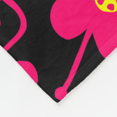 Compacte bloemen - Neon Red en Geel op zwart Fleece Deken (Hoek)