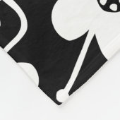 Compacte bloemen - zwart en wit op zwart fleece deken (Hoek)