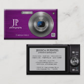Compacte camera Professionele fotograaf QR-code Visitekaartje (Voorkant / Achterkant)