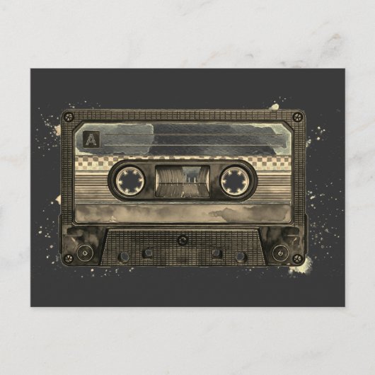 Compacte Cassetteband Oud Retro Vintage Briefkaart (Voorkant)