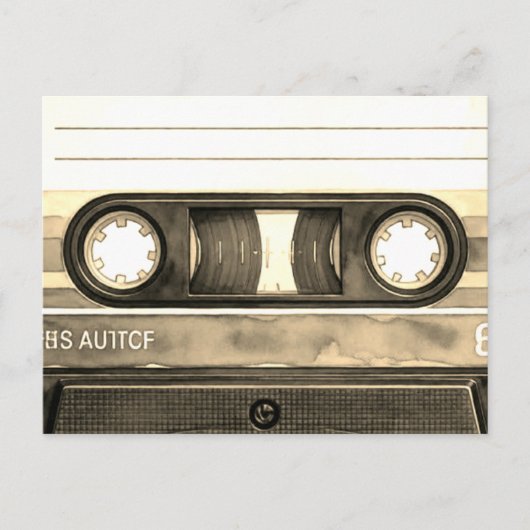 Compacte Cassetteband Oud Retro Vintage Briefkaart (Voorkant)