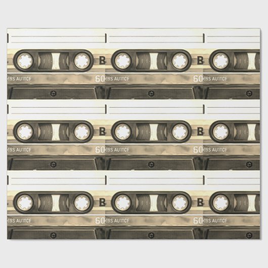 Compacte Cassetteband Oud Retro Vintage Cadeaupapier (Vlak)