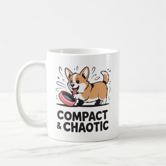 Compacte en chaotische grappige Corgi citaat Koffiemok (Links)