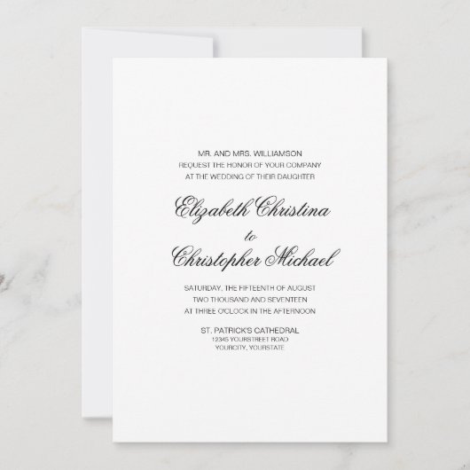 Compacte traditionele elegantie (geen ontvangst) kaart (Voorkant)