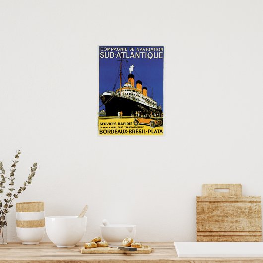 Compagnie de Navigation Sud-Atlantique Poster (Keuken)
