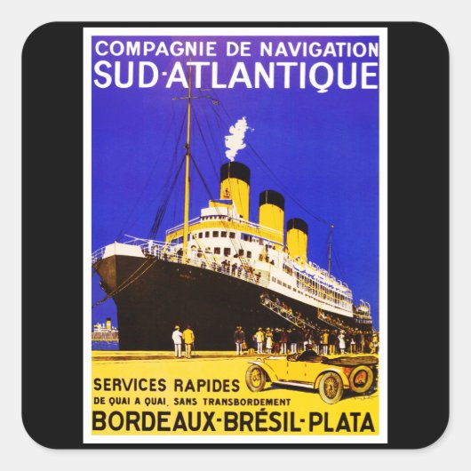 Compagnie De Navigation Sud Atlantique Vierkante Sticker (Voorkant)