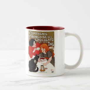 Compagnie Francaise des Chocolats, Steinlen Tweekleurige Koffiemok