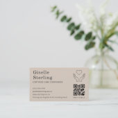 Companion Caregiver QR Code Senior Support Service Visitekaartje (Staand voorkant)
