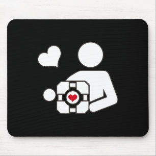 Companion Cube Gaming Portal Nerd Funny Gamer 1 Muismat