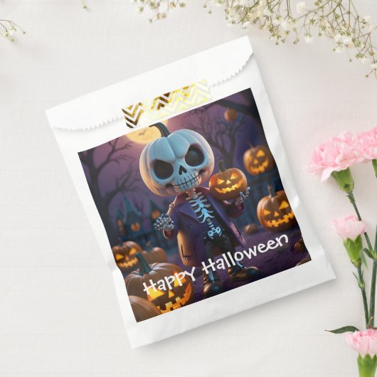 Companion van pompoenpatch skelet bedankzakje (Gezegeld)