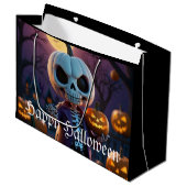 Companion van pompoenpatch skelet groot cadeauzakje (Voorkant Gekanteld)