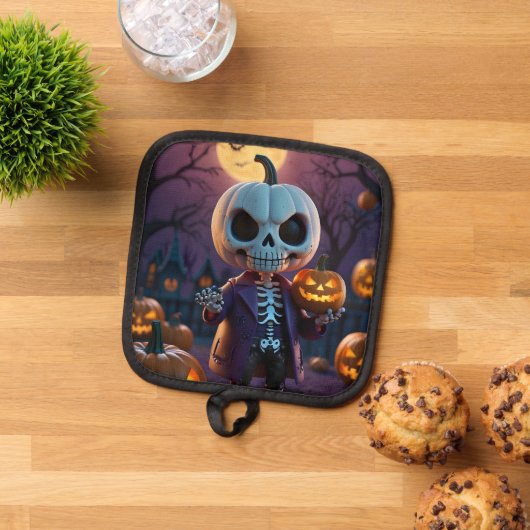 Companion van pompoenpatch skelet pannenlap (Top down)