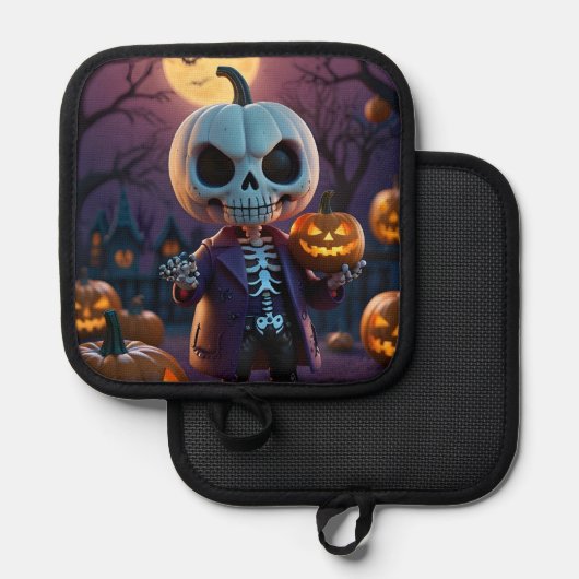 Companion van pompoenpatch skelet pannenlap (Voorkant / Achterkant)