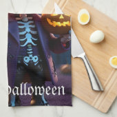 Companion van pompoenpatch skelet theedoek (Quarter Fold)