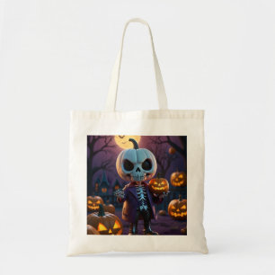 Companion van pompoenpatch skelet tote bag