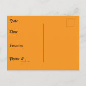 Companion van pompoenpatch skelet uitnodiging briefkaart (Achterkant)