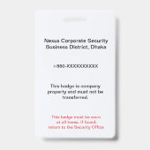 Company Badge Identification | Employee ID (Achterkant)