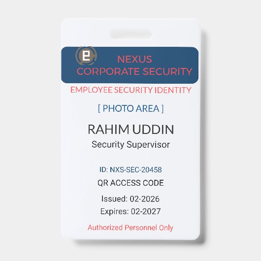 Company Badge Identification | Employee ID (Voorzijde)