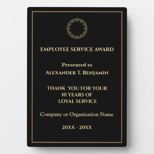 Company Business Gold Employee Service Award Fotoplaat (voorkant)
