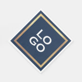 Company Custom Logo & Gold Lijst op Navy Blue Servet (Hoek)