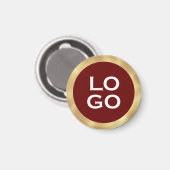 Company Custom Logo met Gold Lijst op Bourgogne Magneet (Voorkant / Achterkant)