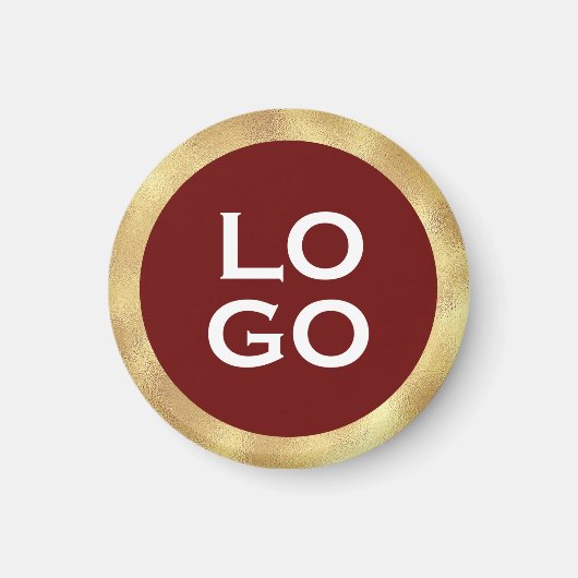 Company Custom Logo met Gold Lijst op Bourgogne Magneet (Voorkant)