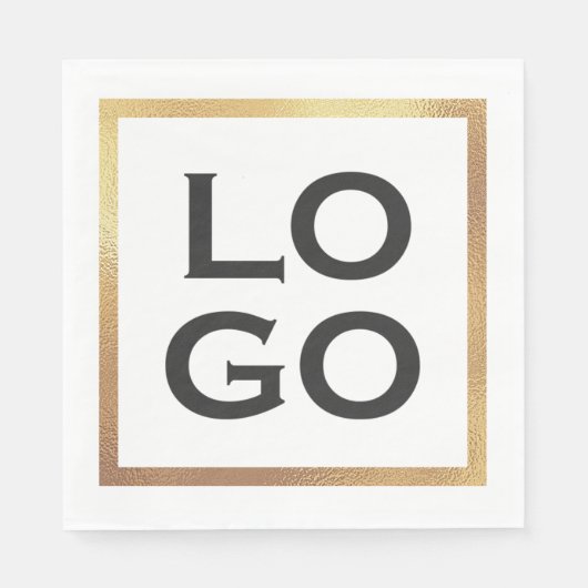 Company Custom Logo met Gold Lijst Servet (Voorkant)